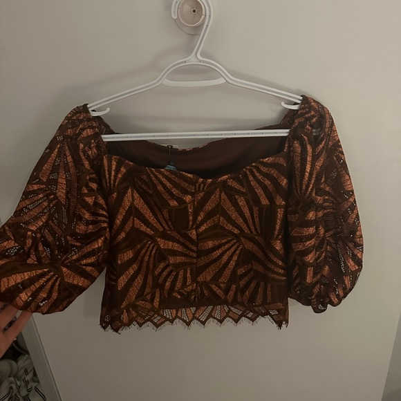 Eva Franco Shine Lace Puff Sleeve bloose - Picture 4 of 7